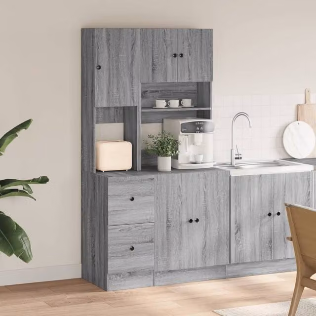 Berkfield Home Grey Sonoma Kitchen Cabinet in Engineered Wood W/D/H: 95 x 50 x 180 cm – 1