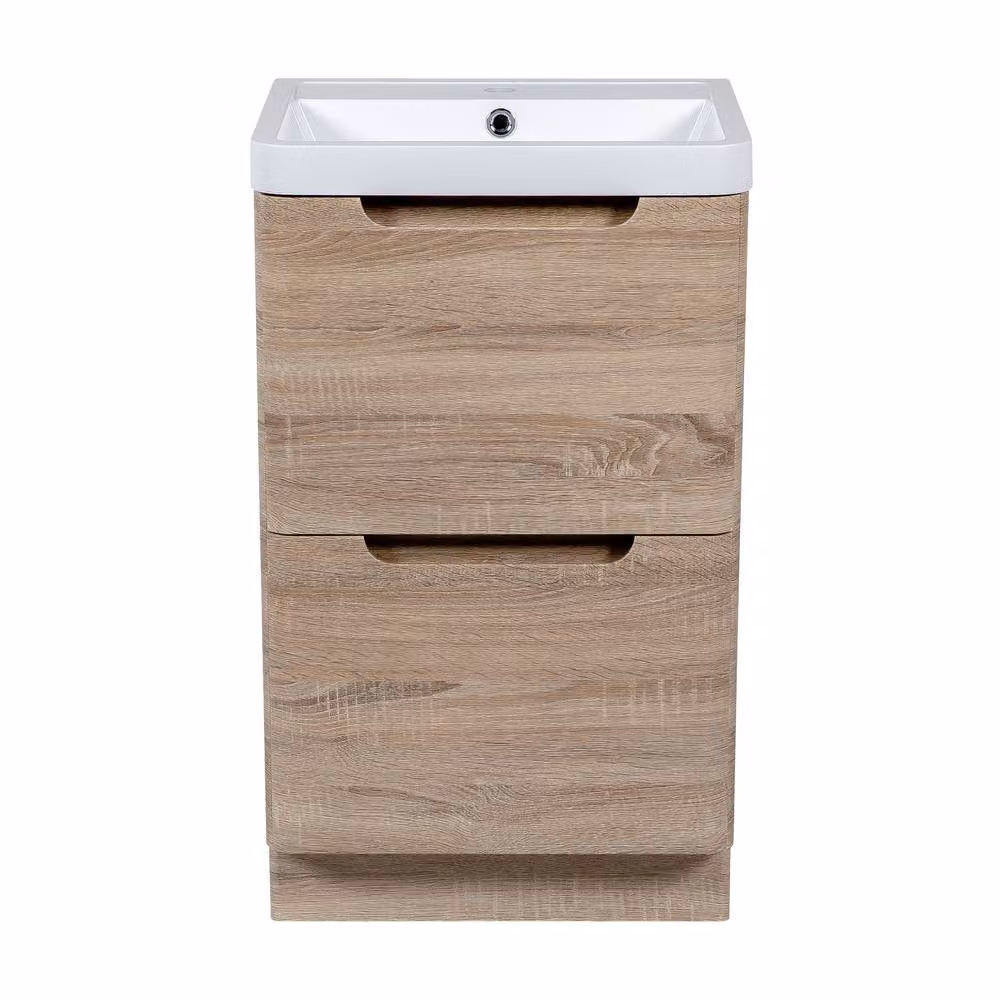 Bathroom Kingdom Monza Oak Basin Drawer Vanity, Brown/Multicolour, Width: 50 cm – 2