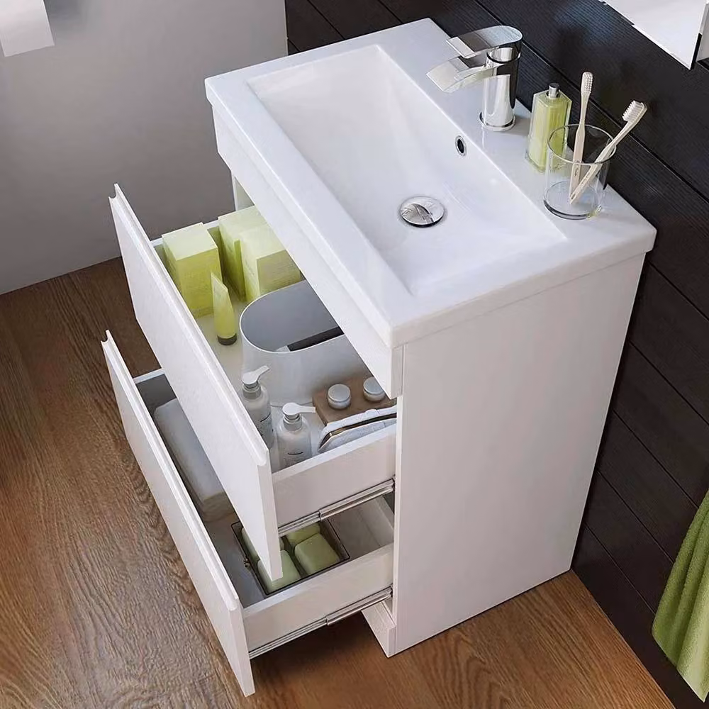 SPETLEK 2-Door White Glossy Bathroom Vanity Unit with Ceramic Basin – 3