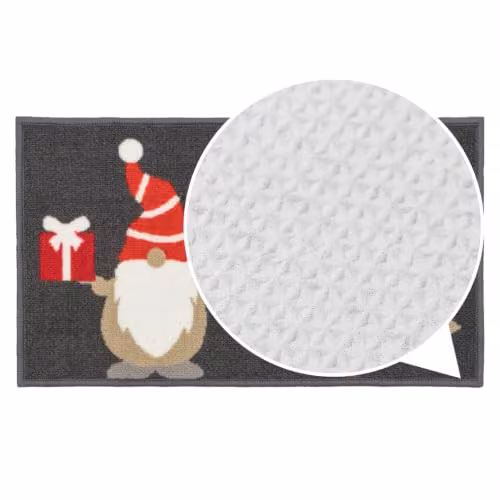JVL Premium Christmas Gonk Mat and Runner Set, Multicolour, Non-Slip and Washable – 5