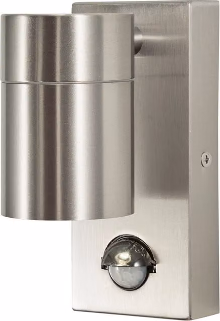 Litecraft Kenn Outdoor LED Up or Down Wall Light with Motion Sensor in Stainless Steel