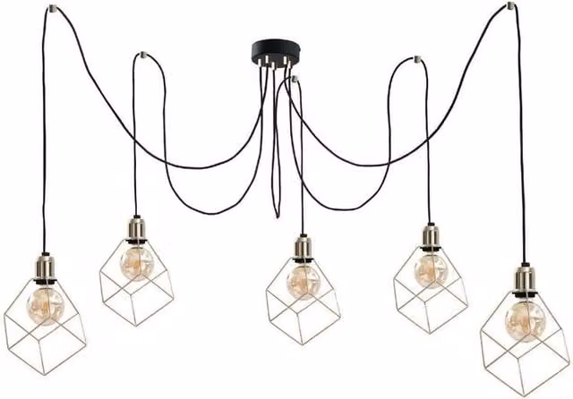 Netlighting Taho Cluster Pendant Ceiling Light in Gold/Brass with 5x E27 Sockets