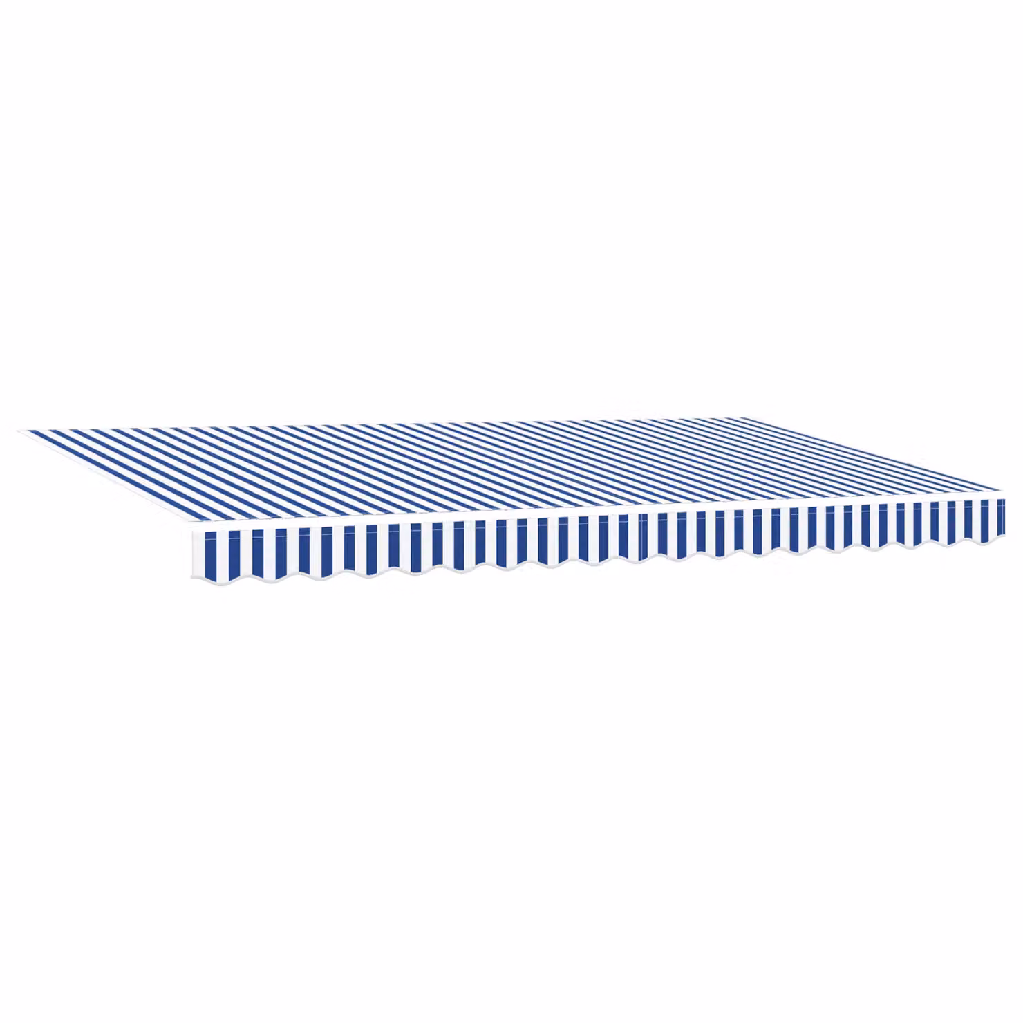 Berkfield Home Manual Retractable Wall-Mounted Folding Arm Awning in Blue and White, W: 350 cm, D: 200 cm – 2