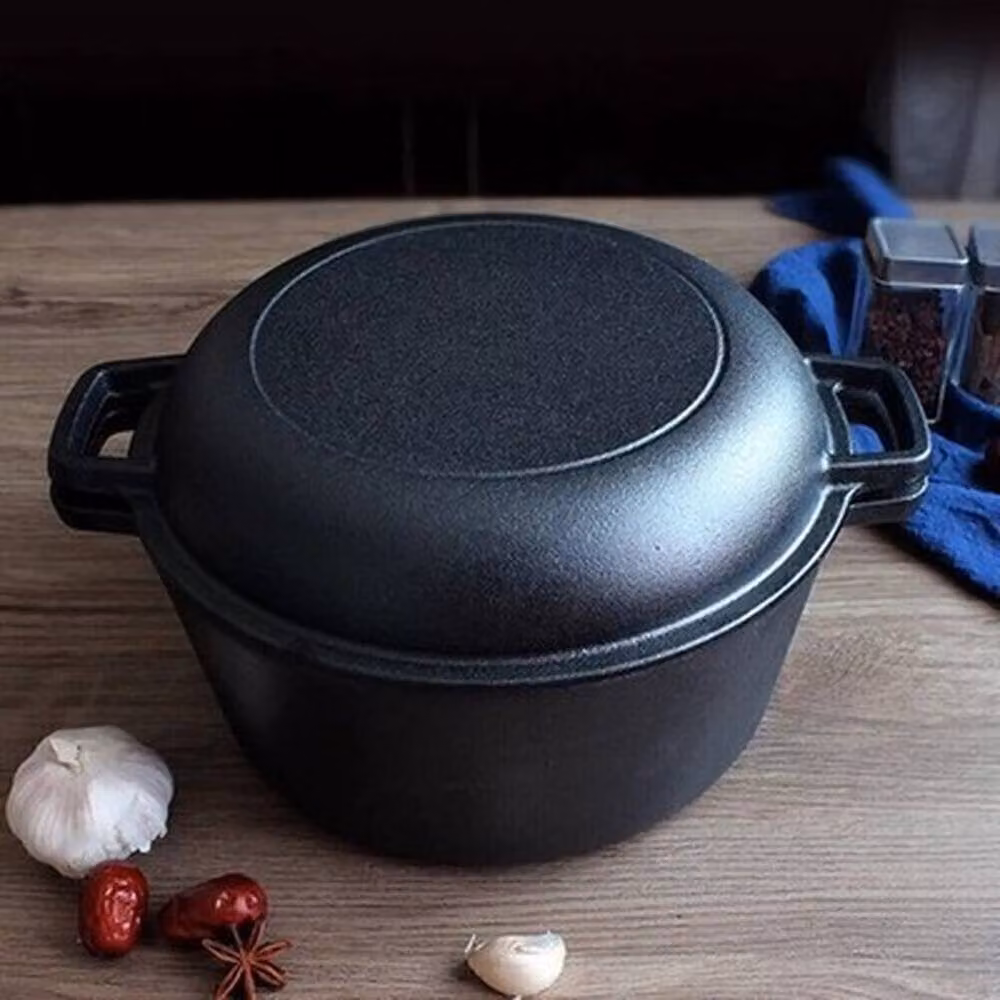 NESTLUNE Black Cast Iron Casserole Dish, 4.5 l – 3