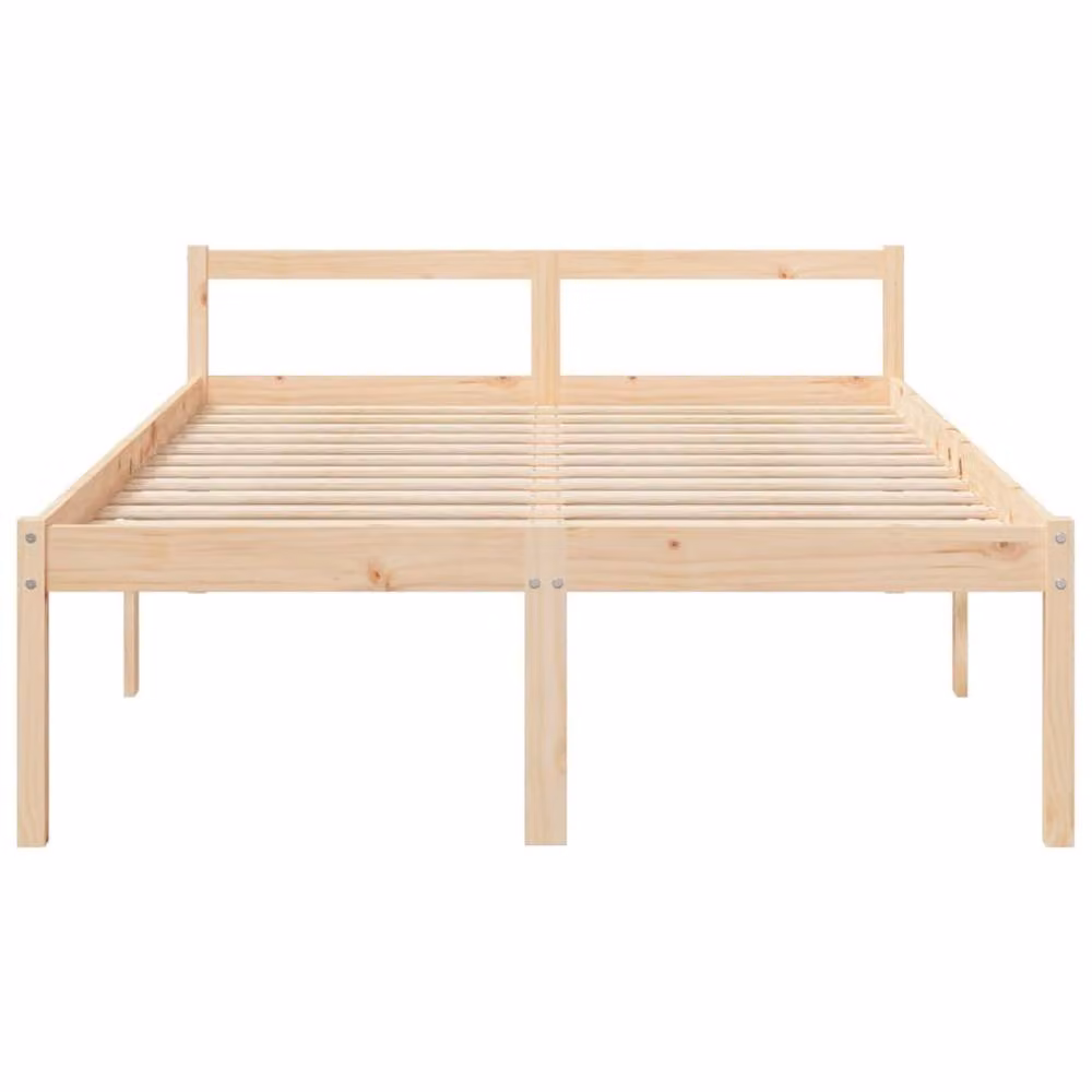 Berkfield Home Small Double Bed Frame in Brown Solid Pine, W/D/H: 120 x 200 cm – 2