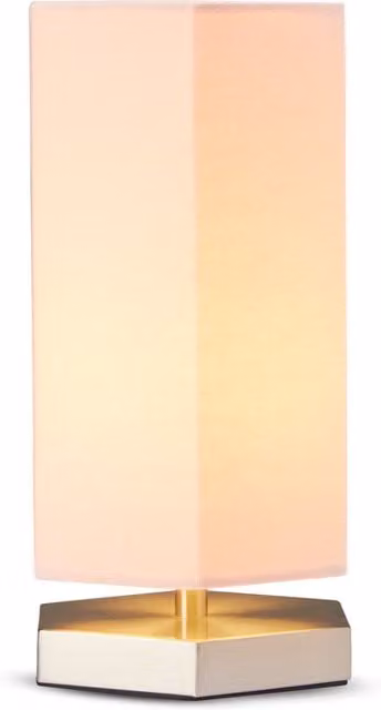 Litecraft Glow Hexagon Table Lamp in Pink and Gold/Brass