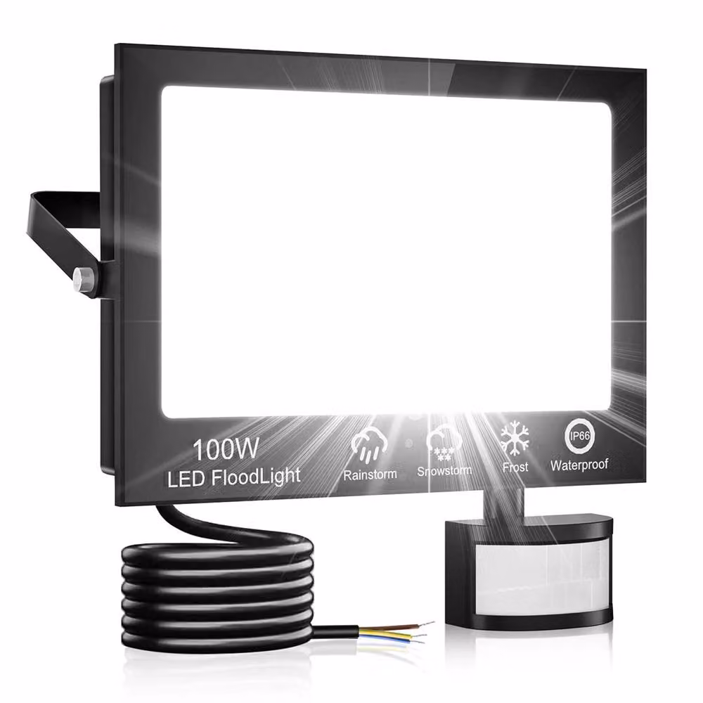 SPETLEK 100W LED Outdoor Garden Flood Light with Remote Control, Black – 2