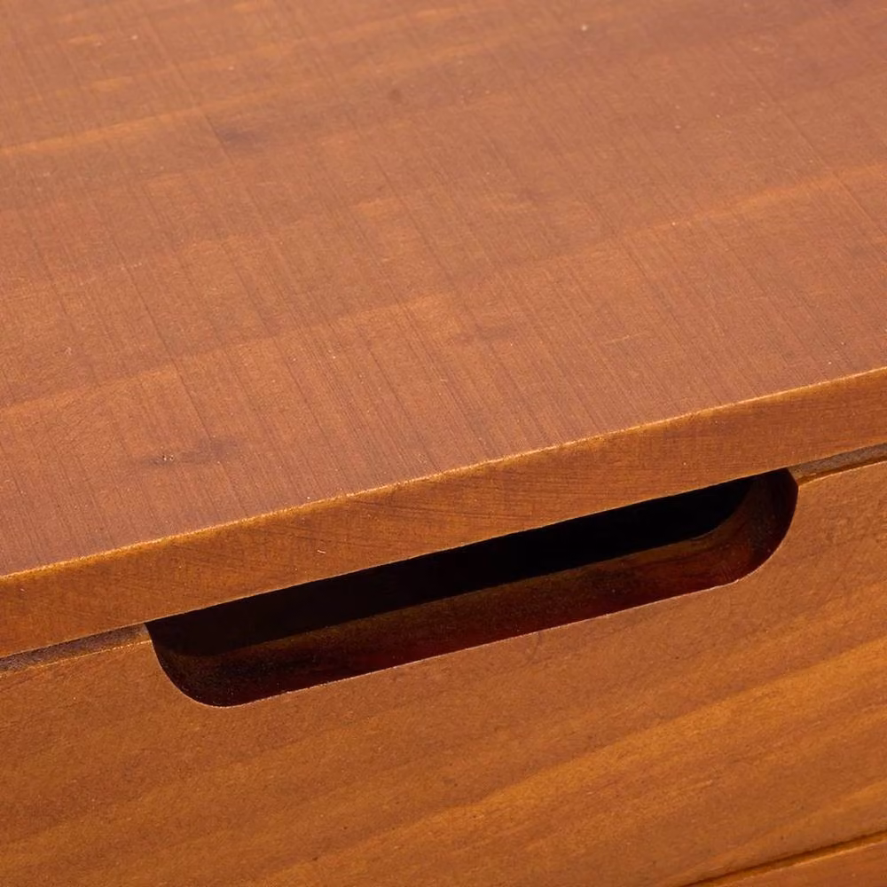 FLAVORA 1 Tier Wooden Desktop Storage Cabinet Box in Brown and Beige, W/D/H: 25 x 17 x 7 cm – 2