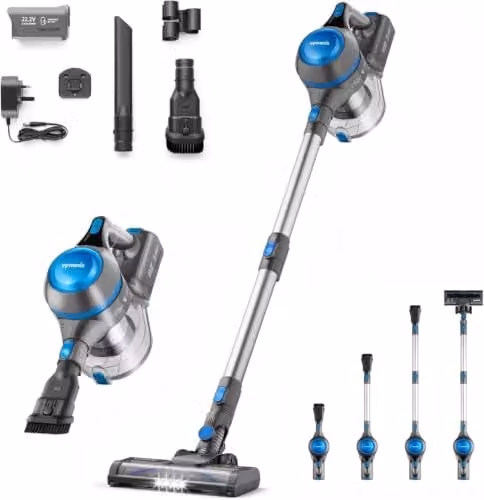 Vytronix EBCV6 3-in-1 Cordless Bagless Stick and Handheld Vacuum Cleaner, Blue and Silver – 1
