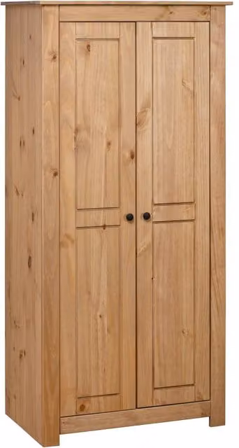 Berkfield Home Panama Range Solid Pine Wardrobe in Brown, W/D/H: 80 x 50 x 171.5 cm – 1