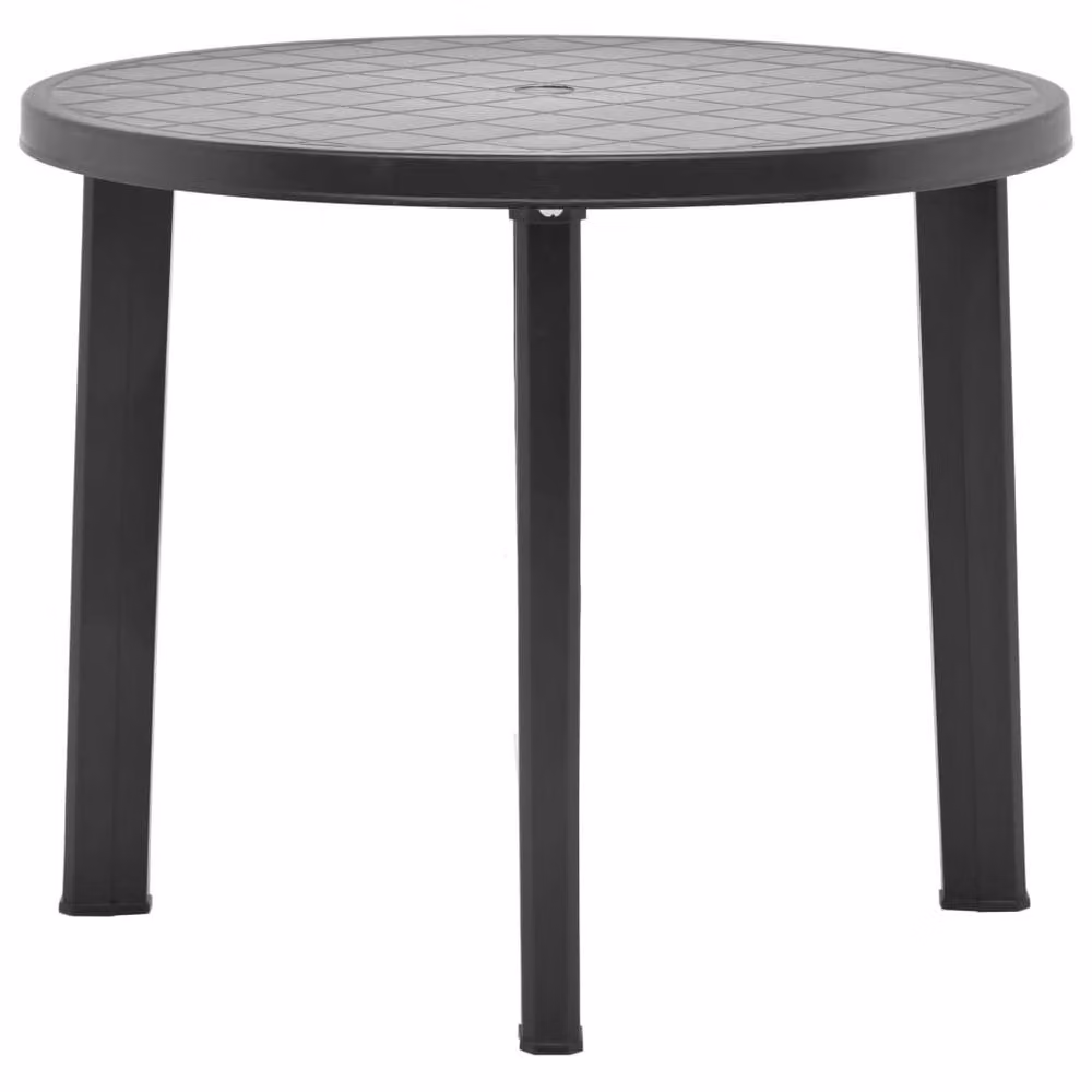 Berkfield Home Anthracite and Black Round Plastic Garden Table W/D/H: 89 x 89 x 72 cm – 2