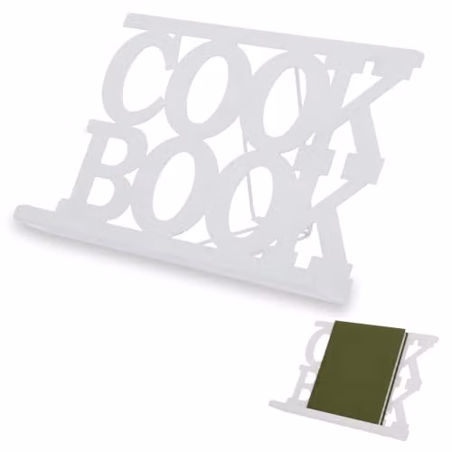 Orsina Metal Freestanding Cook Book Stand in White or Pink