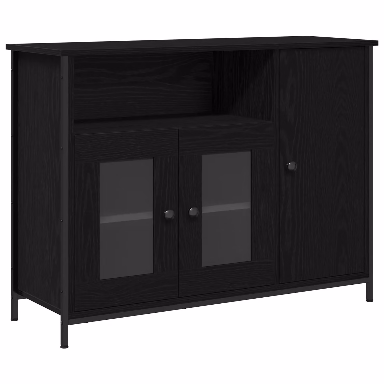 Berkfield Home Modern Black Oak Sideboard, W/D/H: 100 x 35 x 75 cm – 2