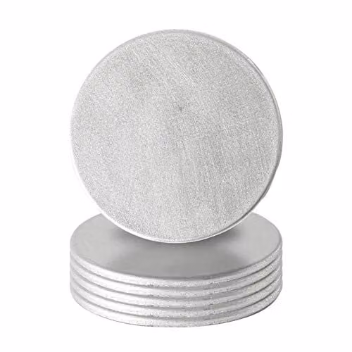 Argon Tableware Silver Metallic Round Melamine Coasters, Pack of 6, Diameter: 10 cm – 1