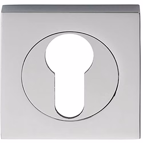 Loops Square Euro Profile Escutcheon with Concealed Fix in Polished Chrome, 52mm