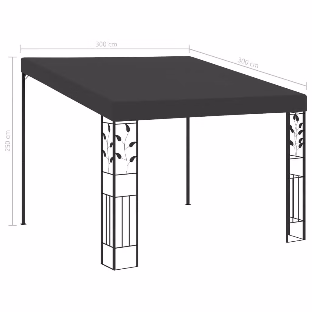 Berkfield Home Wall-mounted Gazebo in Anthracite and Black, W: 300 cm, D: 300 cm, H: 250 cm – 2