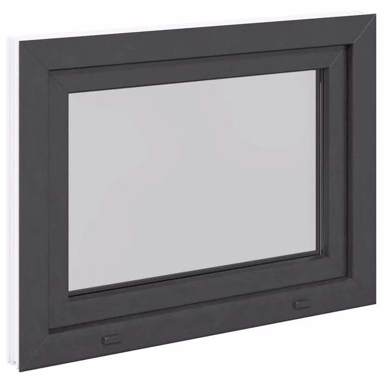 Berkfield Home RISOR Basement Tilt and Turn Window, Anthracite, W: 80 cm, H: 60 cm, DIN Right