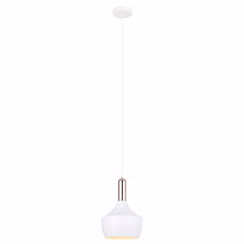 Netlighting Modern Suspended Pendant Light in White and Copper with E27 Socket