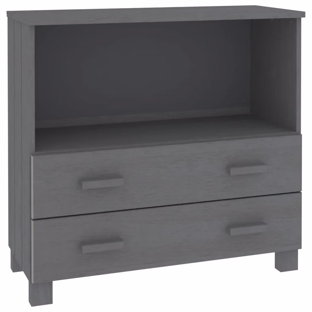 Berkfield Home HAMAR Sideboard in Dark Grey Solid Pine Wood, W/D/H: 85 x 35 x 80 cm – 2