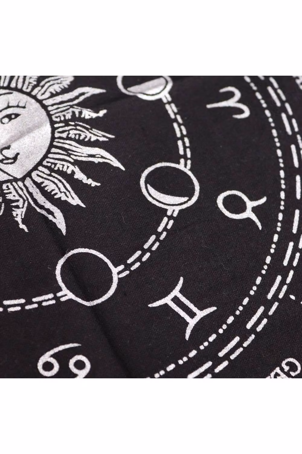 KDMD Esoteric Horoscope Fringed Altar Cloth in Black – 2