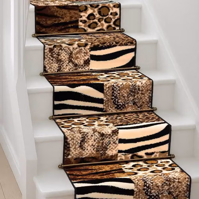 Bravich LTD Animal Print Safari Hallway Runner Rug, Non-Slip Low Pile Polypropylene, Multicolour, W: 60 cm, L: 720 cm