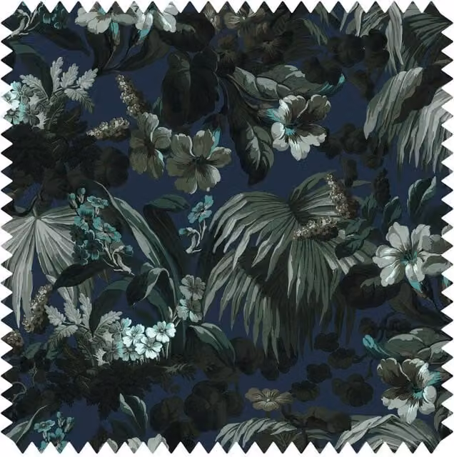 House of Hackney Limerence Cotton Linen in Blue and Green