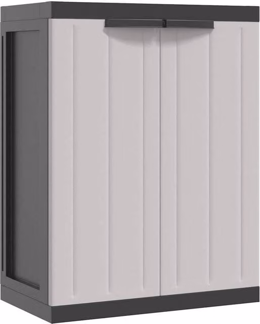 Berkfield Home Outdoor Storage Cabinet in Grey and Black, W/D/H: 65 x 37 x 85 cm – 1