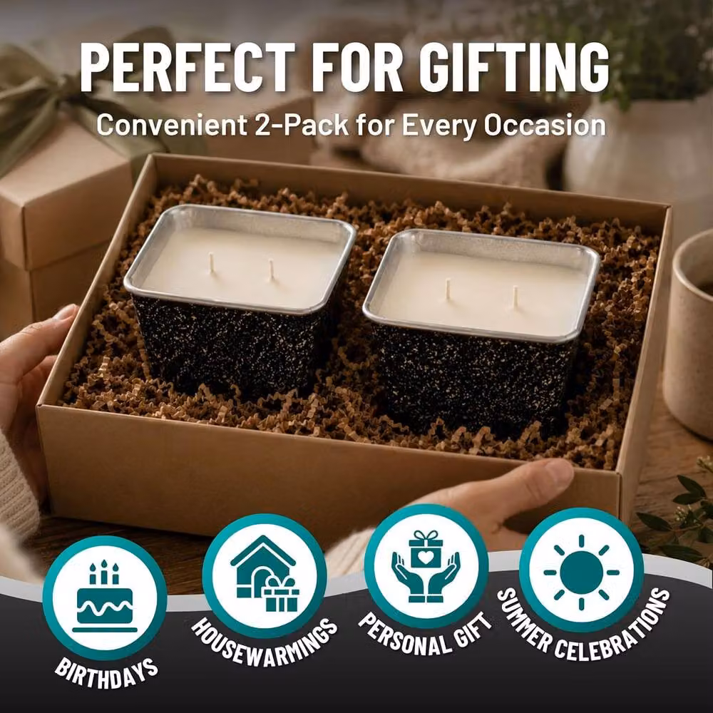 Volila Citronella Scented Soy Wax Candle in Black, 355ml, 2 Pack – 6