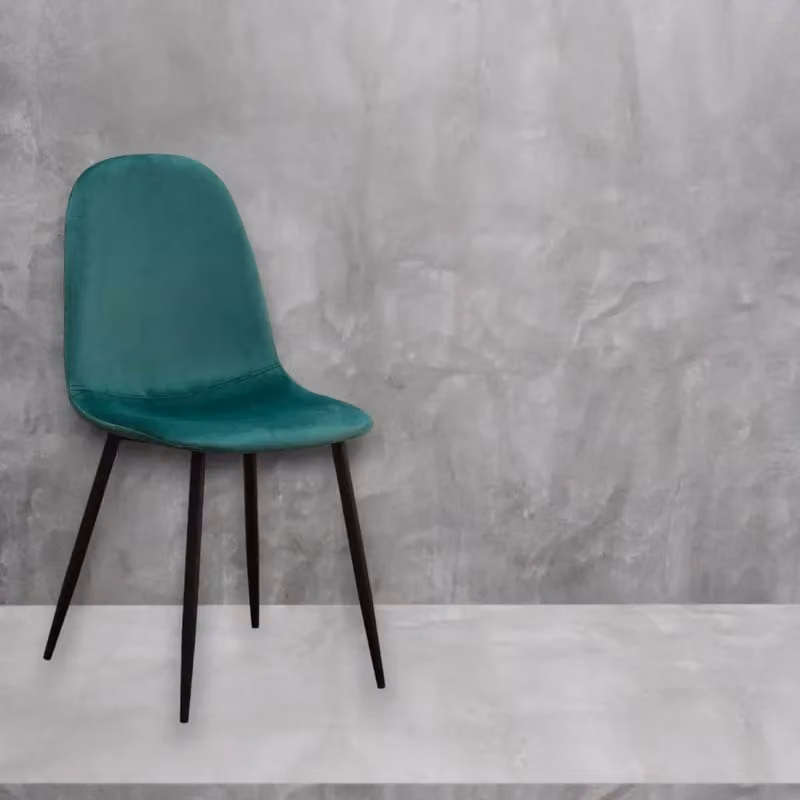 Minster Green and Black Velvet Dining Chair W: 44 cm, D: 52 cm, H: 86 cm – 3