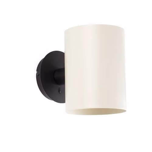 Netlighting Guadalupe Up and Down Wall Lamp in Black and Beige Metal