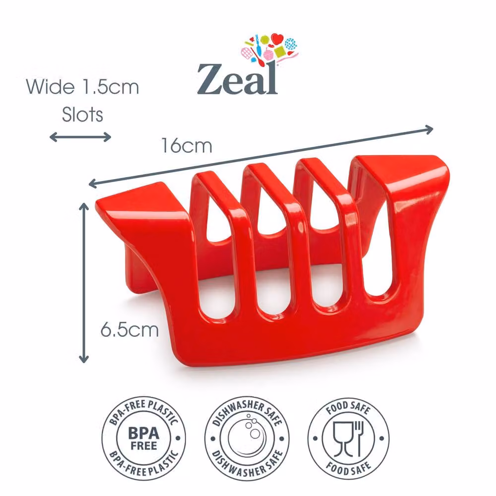 Zeal Red Melamine Four Slice Toast Rack – 2