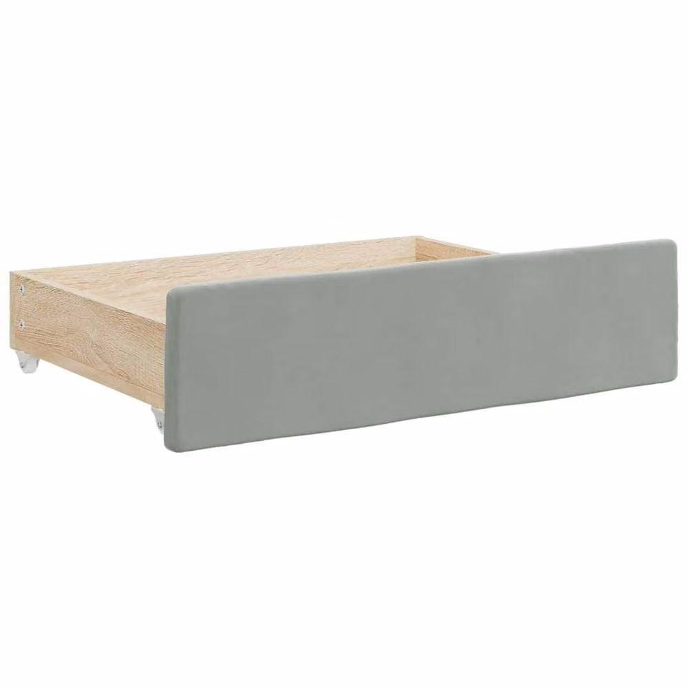 Berkfield Home Set of 2 Bed Storage Drawers in Light Grey Velvet and Engineered Wood – 3