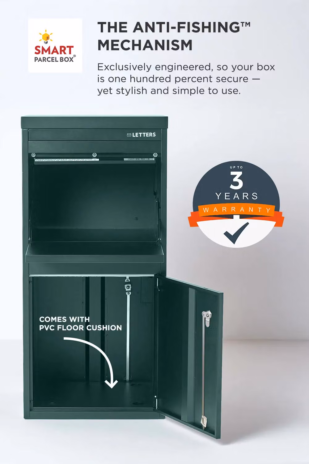 Homescapes Smart Parcel Box Extra Large Wall Mounted Secure Delivery Box in Green – 3