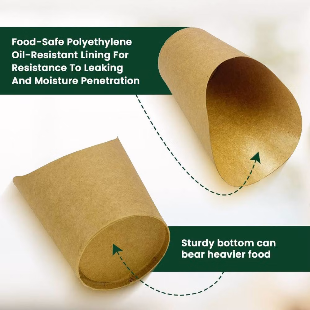 ECONX Disposable Kraft Paper French Fries Holder, Brown, 12oz, 500 Pieces – 6