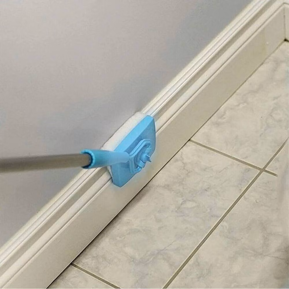 VOGREX 360 Extendable Microfibre Skirting Baseboard Cleaning Mop with Telescopic Handle and Refillable Head, Blue – 2
