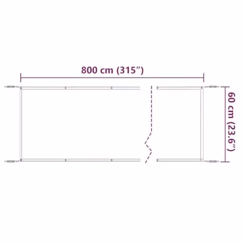 vidaXL Vertical Awning in Light Green, Oxford Polyester Fabric, W: 60 cm, H: 800 cm – 3