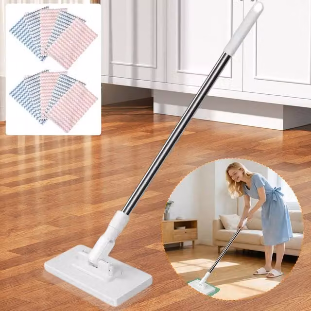 Ventryn Mini Snap Grip Wet and Dry No Touch Cleaning Mop in White