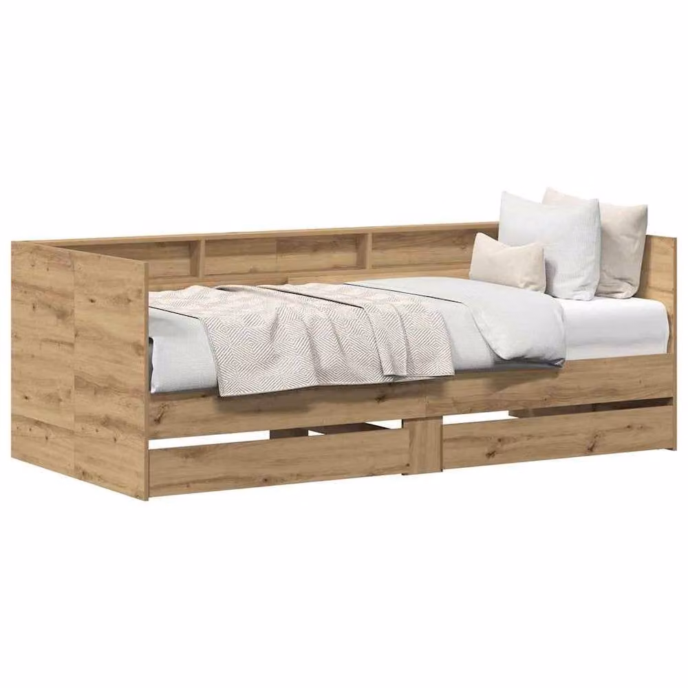 Berkfield Home Artisan Oak Daybed with Drawers in Brown, W/D/H: 75 x 190 cm – 3