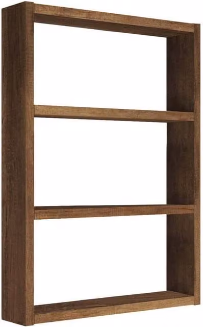 CALICOSY Emma 3-Shelf Wall Mounted Shelf, Brown, H 60.0 cm x W 43.2 cm x D 9.0 cm