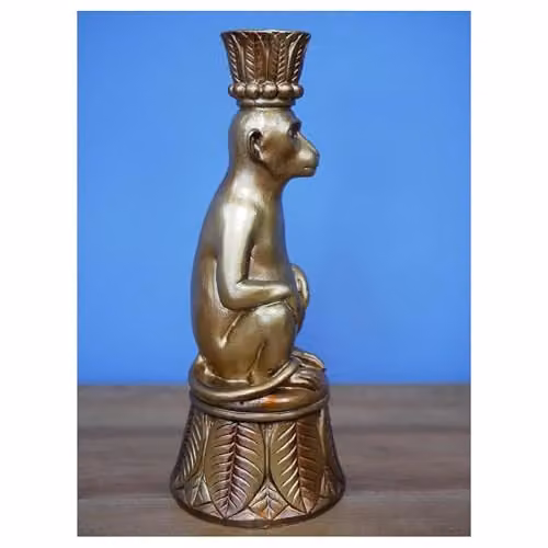 Gifts Direct 2 U Metallic Copper and Bronze Monkey Candle Holder for Taper or Pillar Candles – 3