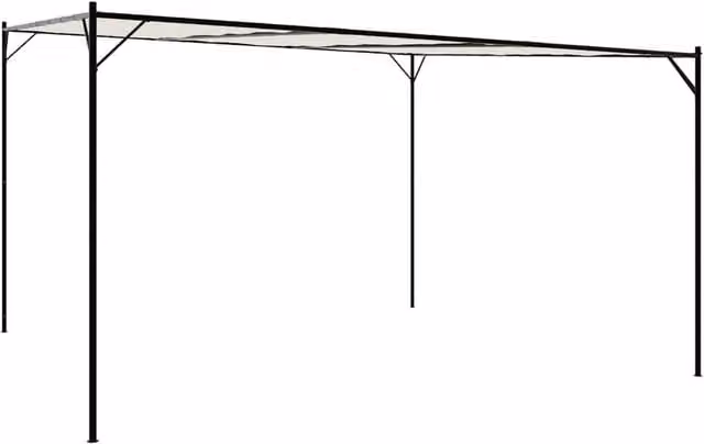 Berkfield Home White Gazebo with Steel and Polyester Fabric, W/D/H: 4 x 4 x 4 m