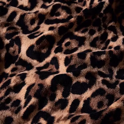 OHS Leopard Print Reversible Sherpa Fleece Duvet Cover and Pillowcase Set, Natural, W/D/H: 200 x 200 cm, Pillowcases: 48 x 74 cm – 3