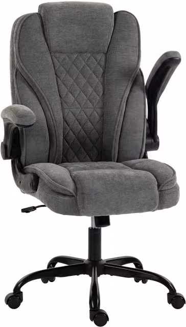 Rolipo Ergonomic Grey Fabric Office Chair with Armrests