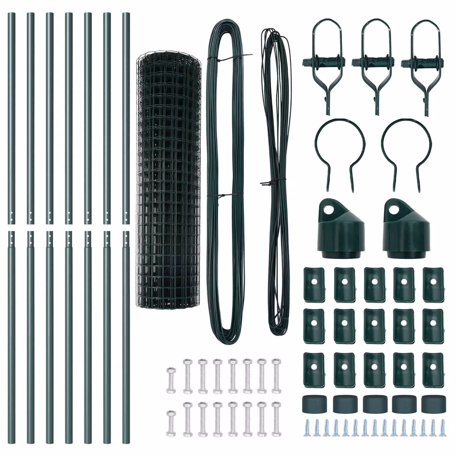 Berkfield Home Euro Fence with 7 Posts, Galvanised Steel, Green and Silver, W: 10 m, H: 1.4 m – 4