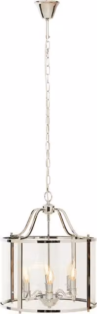 Orsina Hampstead 6 Bulb Chrome and Silver Glass Pendant Light