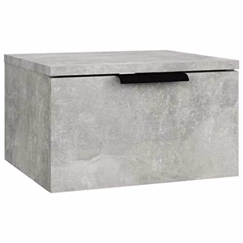 vidaXL Wall-mounted Bedside Cabinet, Grey, W: 34 cm, D: 30 cm, H: 20 cm – 1