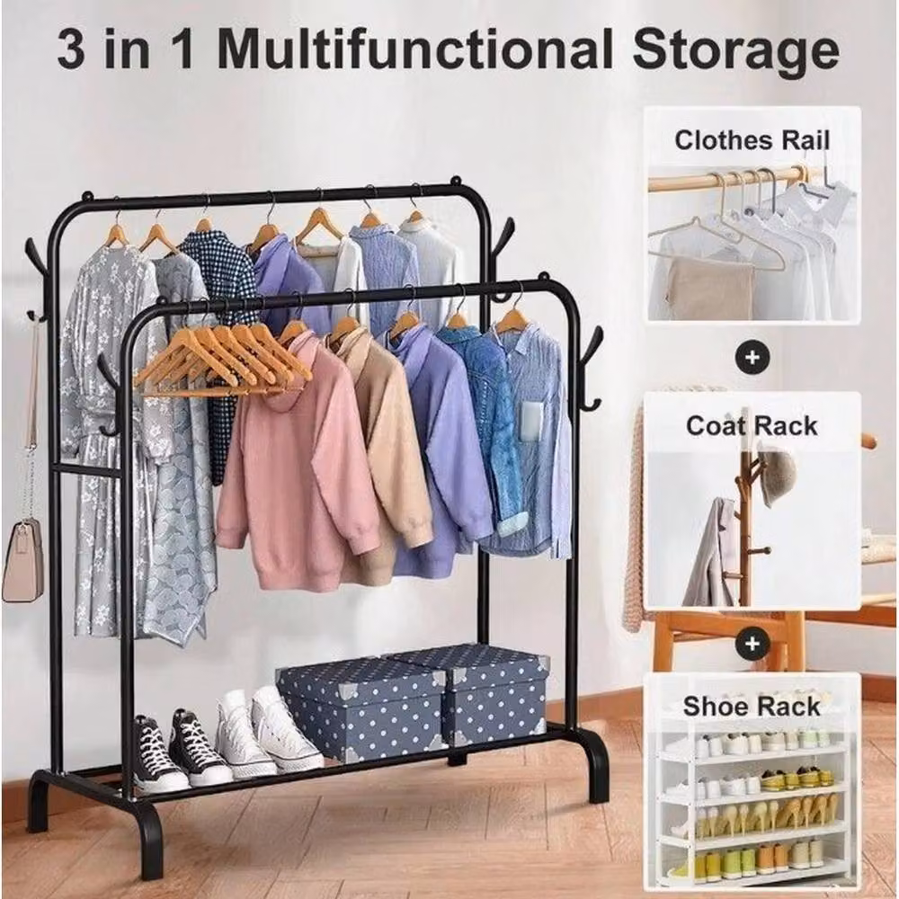 Kelvenix Heavy Duty Metal Clothes Rail in Matt Black – 3