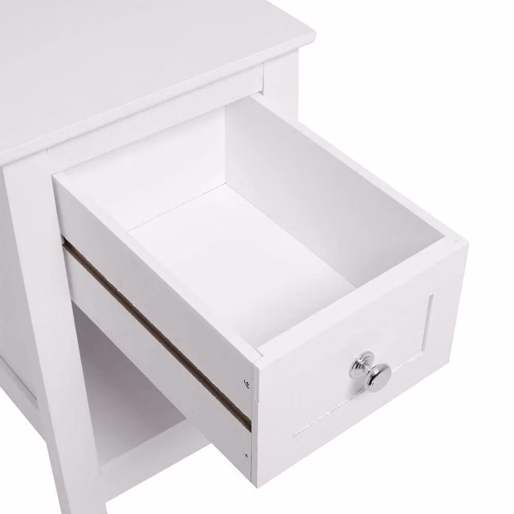 FORGEVIO White Small Narrow Square Side Table – 3