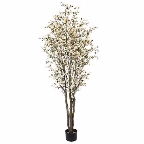 White Cherry Leaf Retardant Artificial Tree, Height: 210 cm – 1
