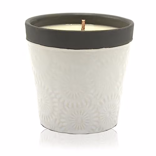 KDMD Home is Home Forever Vanilla Ceramic Candle Pot in White